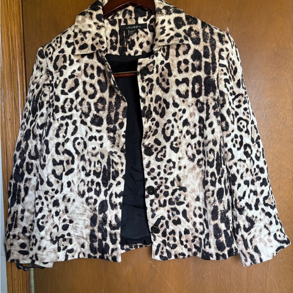 Chic Leopard Print Teddy Jacket - image 1